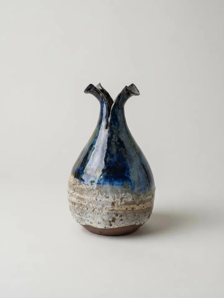 Split Neck Double Opening Vase - front view